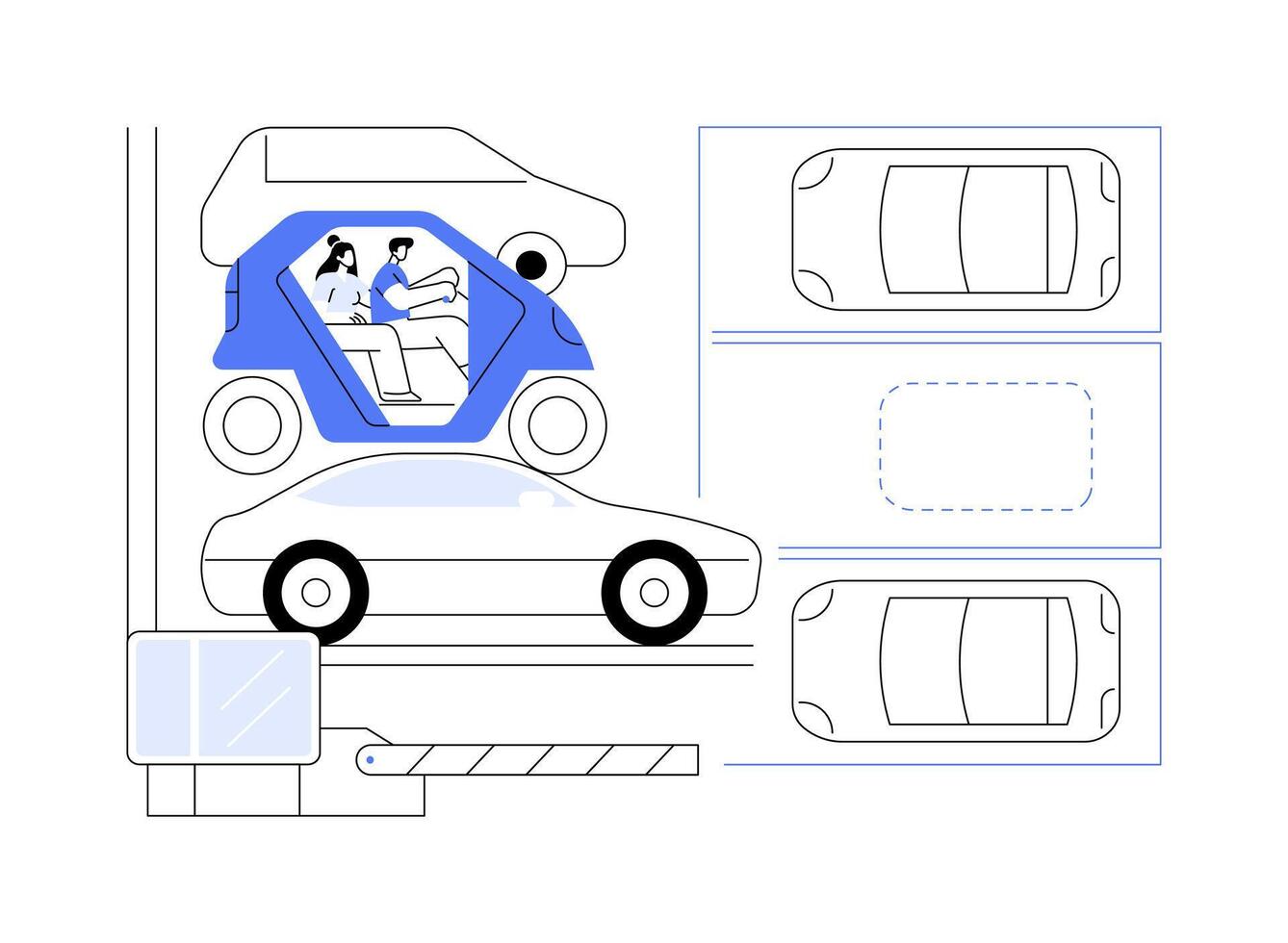 Easy parking isolated cartoon illustrations. vector