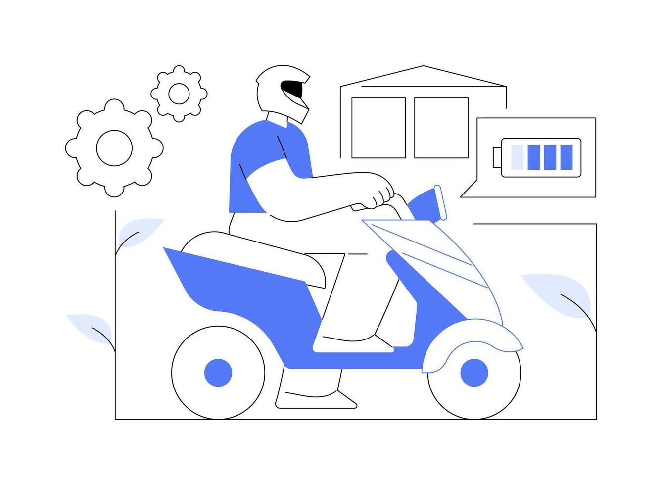 Electric motorcycle isolated cartoon illustrations. vector