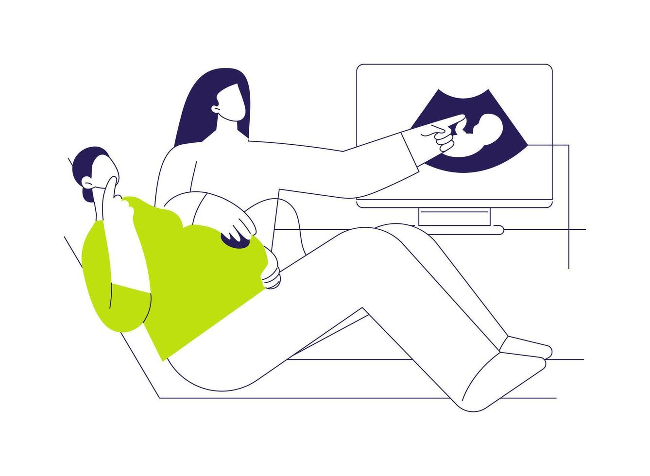 Prenatal ultrasound screening abstract concept illustration. vector