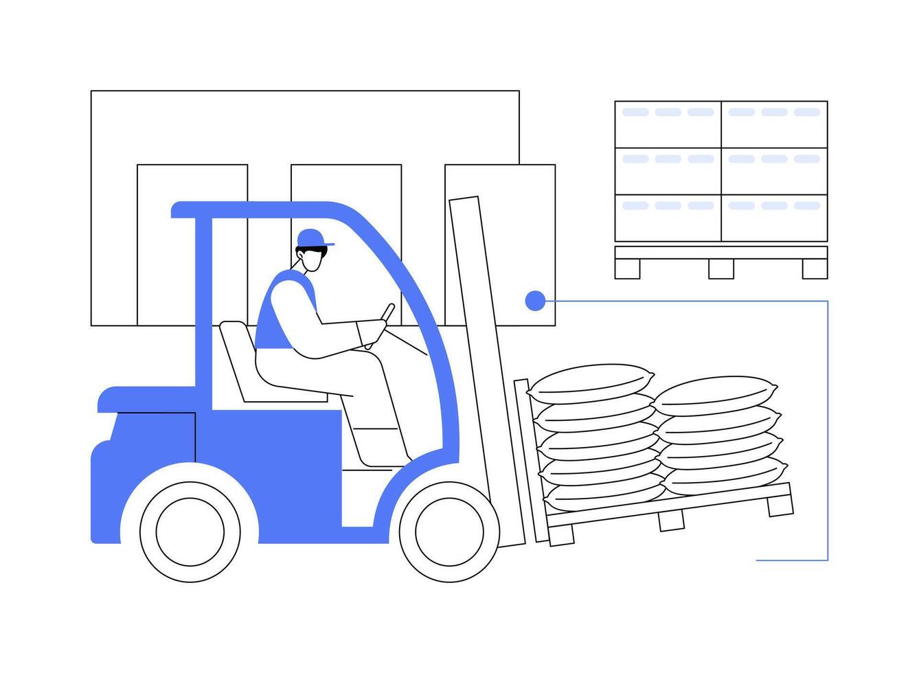 Loading service isolated cartoon illustrations. vector