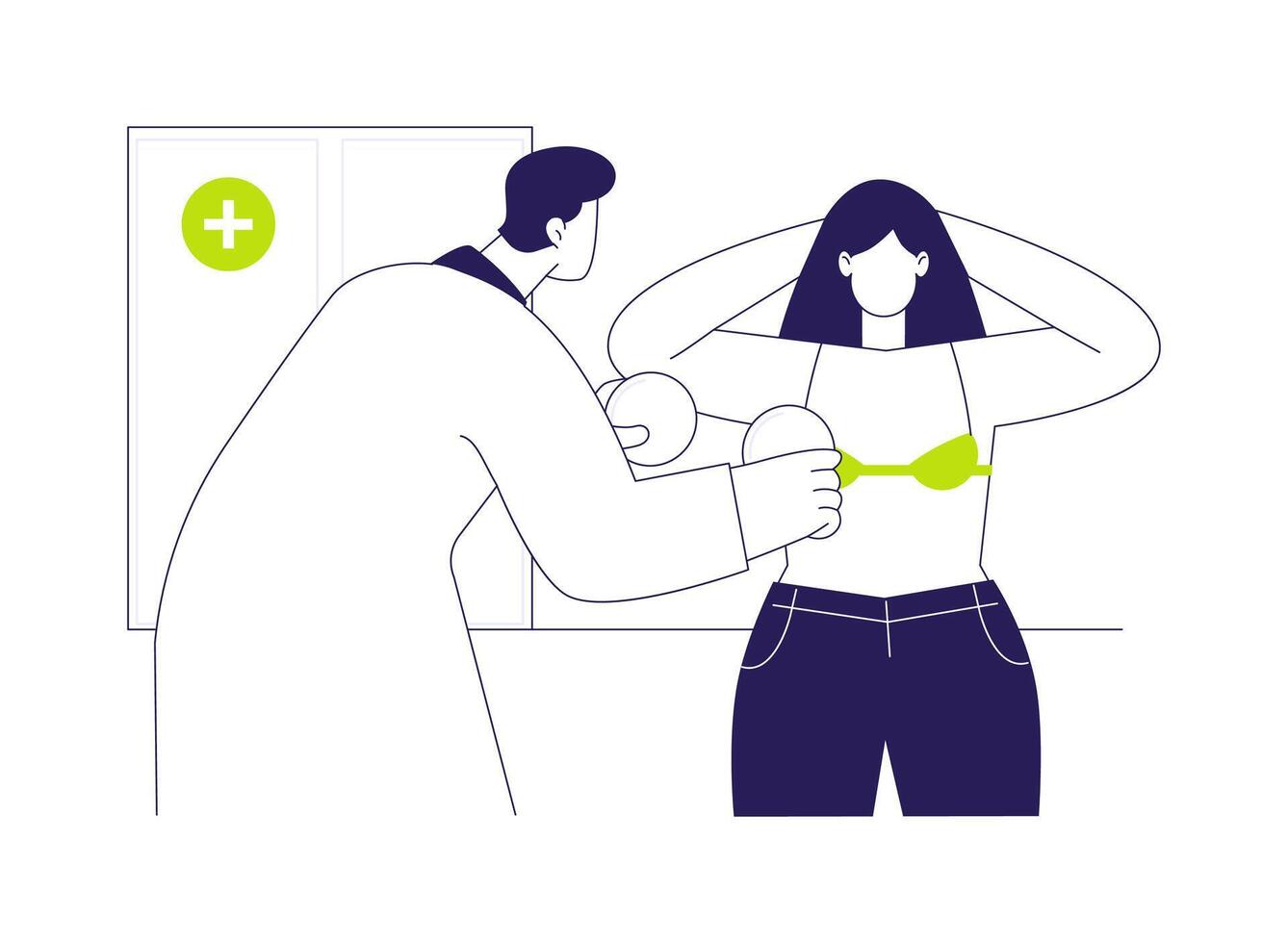 Breast augmentation abstract concept illustration. vector