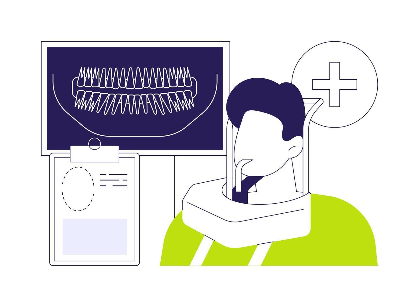 Dental CT scan abstract concept illustration. vector