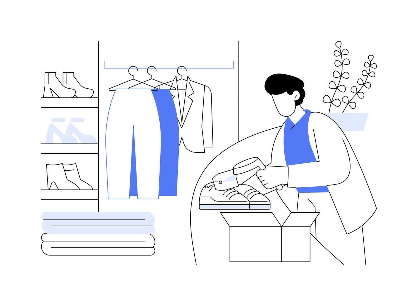 Scanning bar code isolated cartoon illustrations. vector