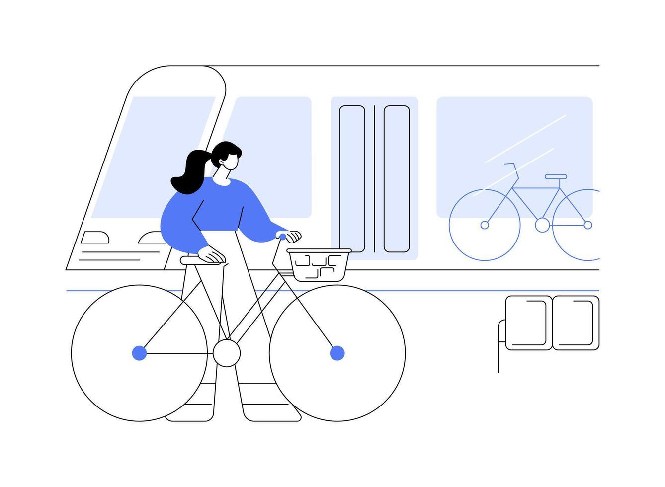 Bike transportation facility isolated cartoon illustrations. vector