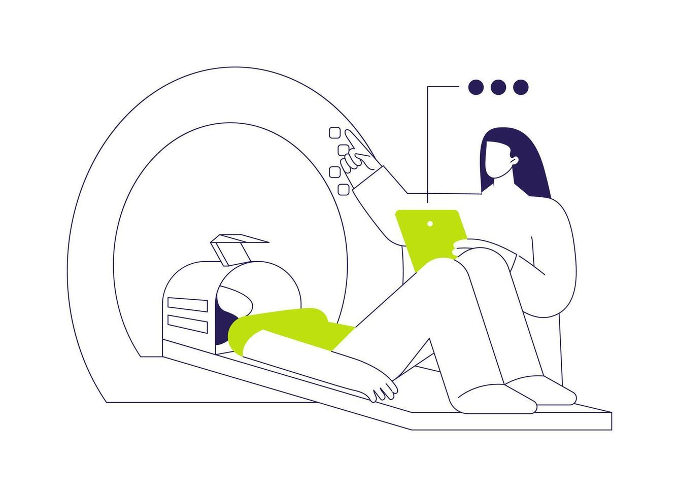MRI of the brain abstract concept illustration. vector