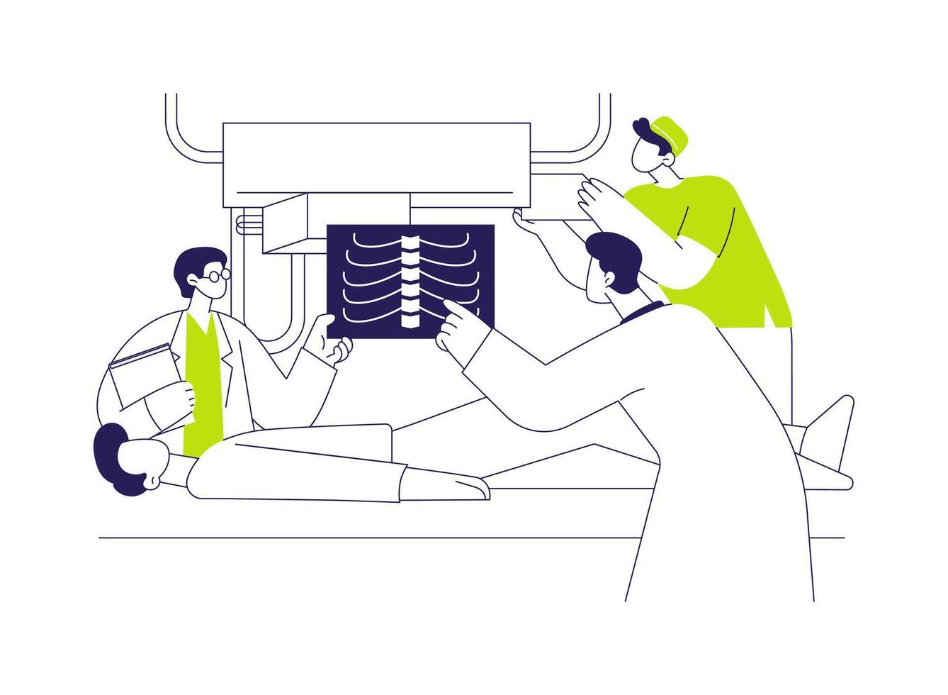 Diagnostic radiography abstract concept illustration. vector