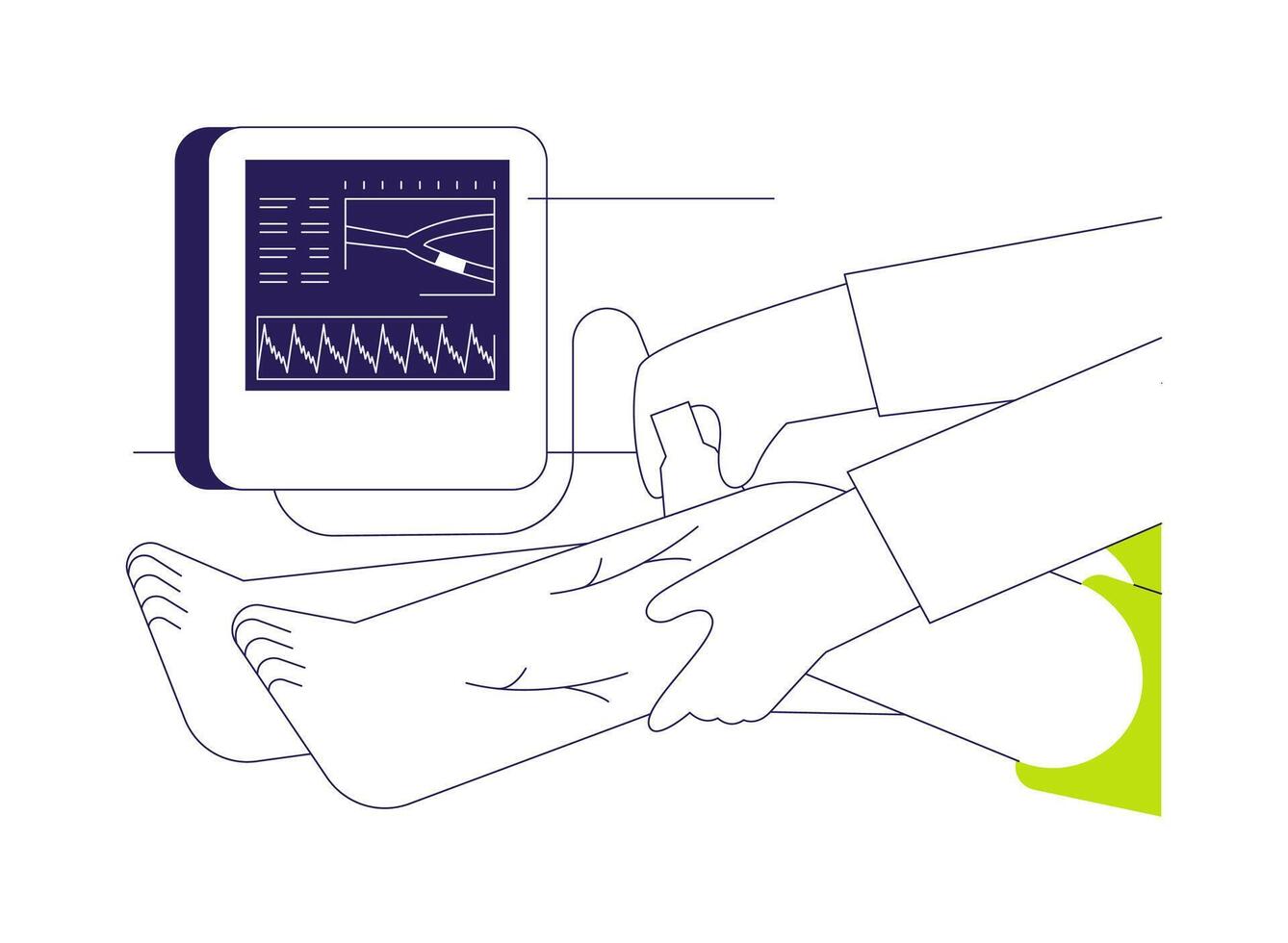 Doppler ultrasound abstract concept illustration. vector