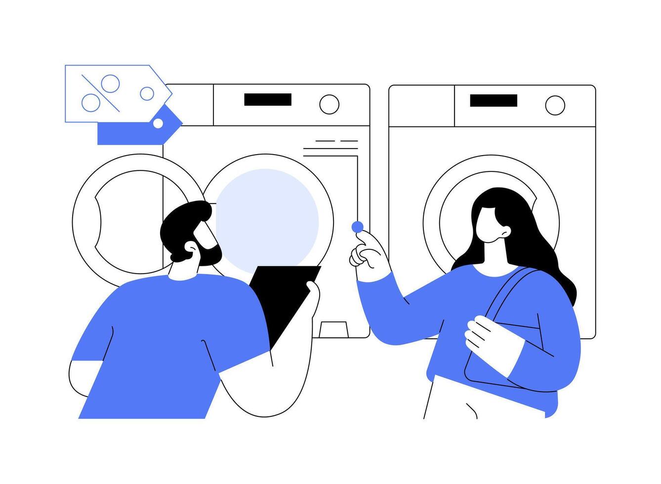 Choosing home appliance isolated cartoon illustrations. vector