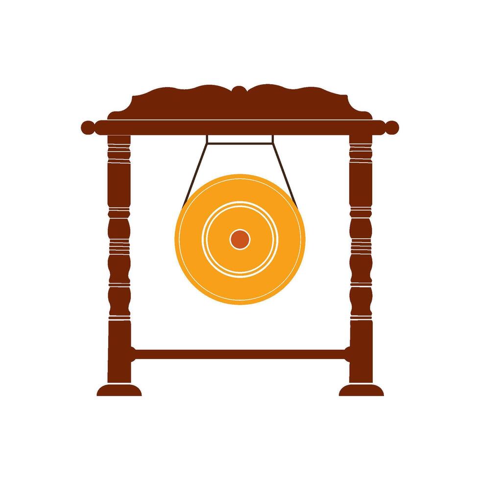 Icon of Gong or Indonesian traditional musical instrument vector