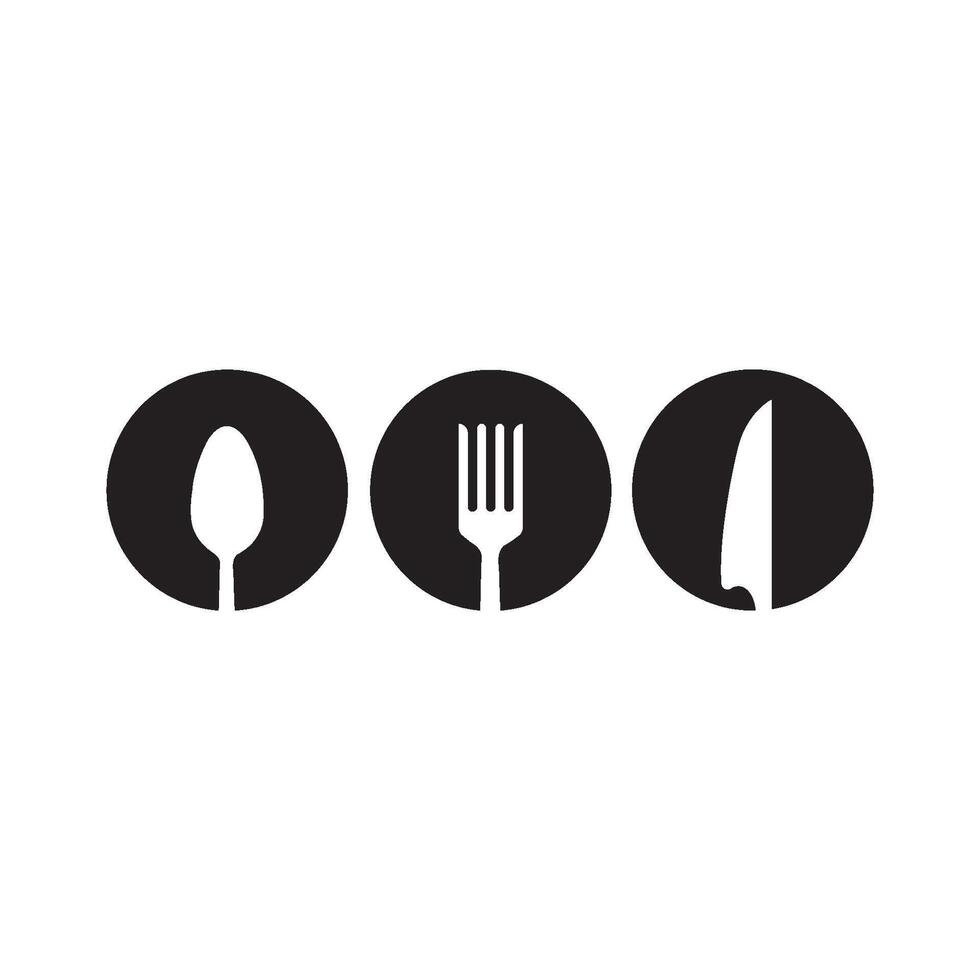 spoon, fork and knife icon vector