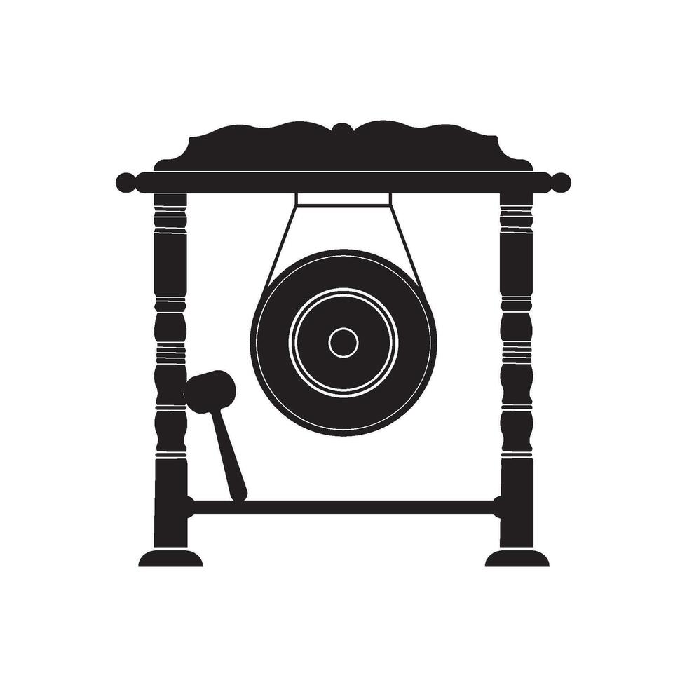 Icon of Gong or Indonesian traditional musical instrument vector