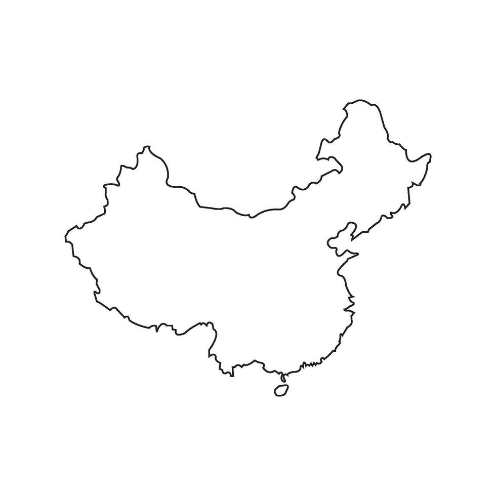 china country map icon vector