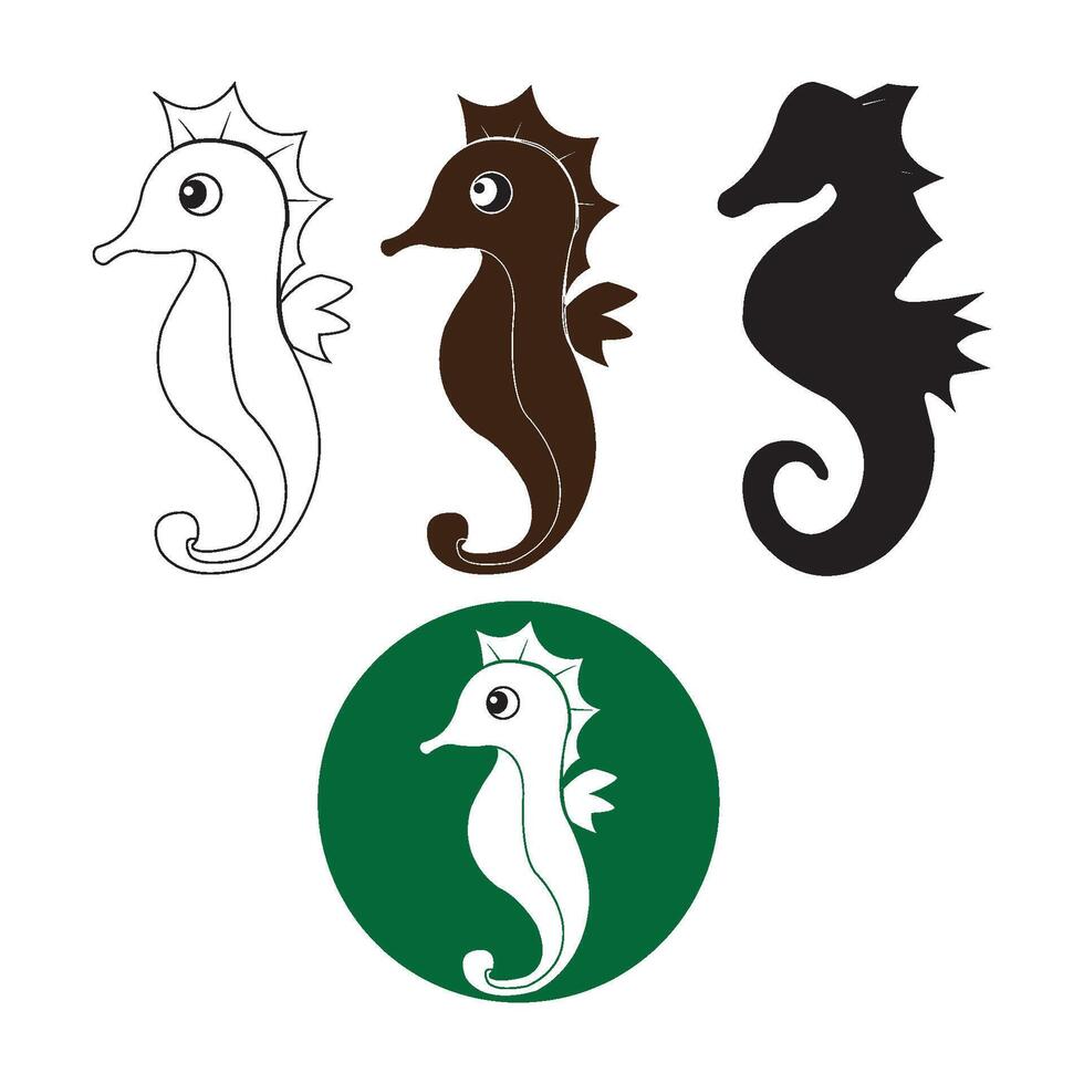 seahorse icon design vector