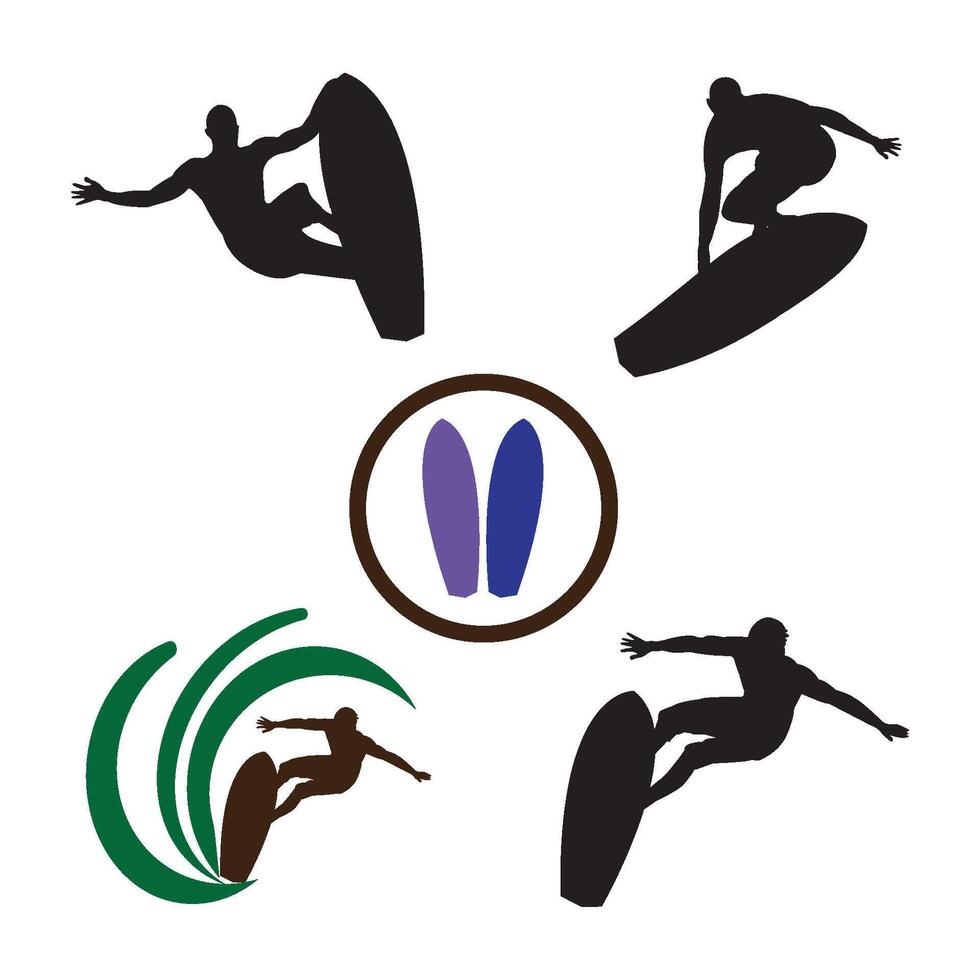 surfing icon design vector
