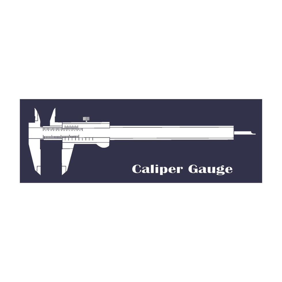 manual and digital caliper icon vector