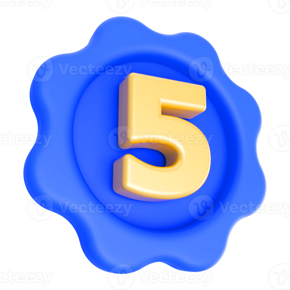 3D Number 5 png