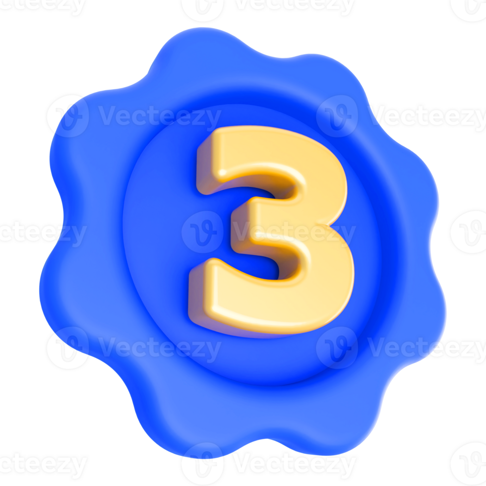 3D Number 3 png