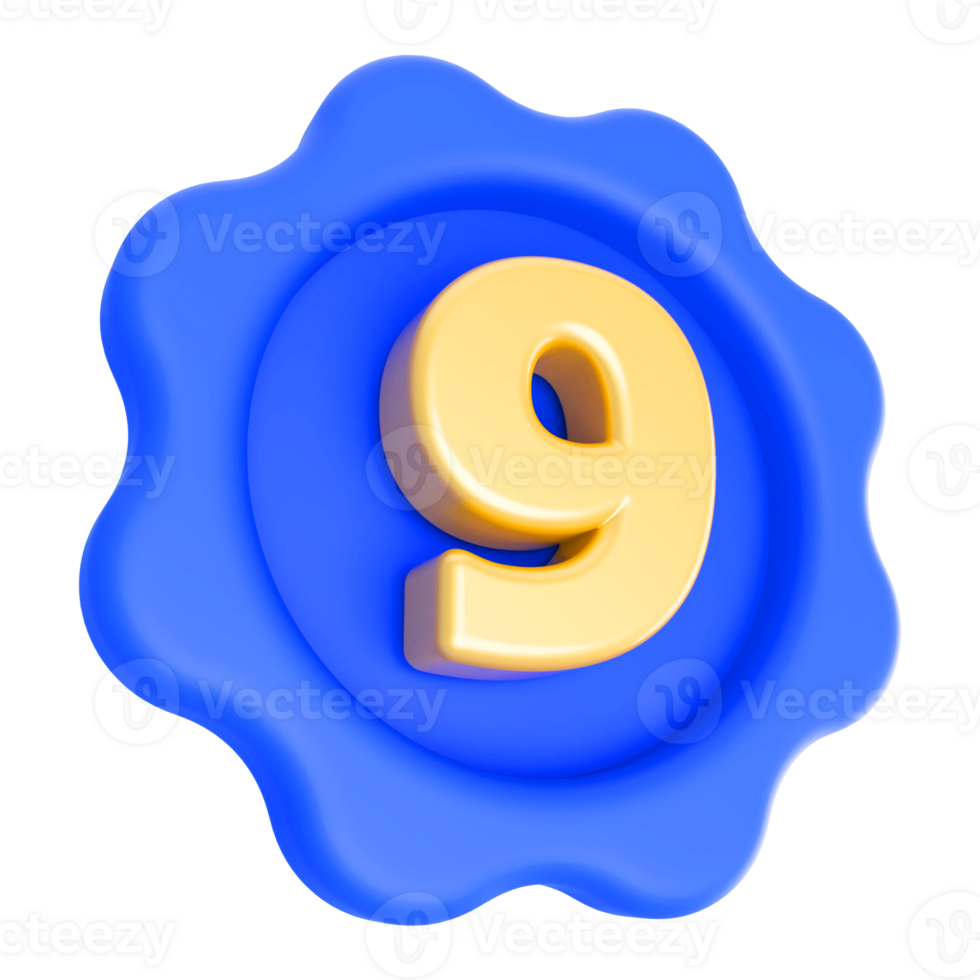 3D Number 9 png