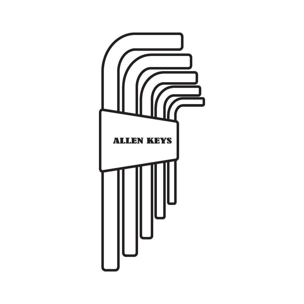 allen keys icon vector