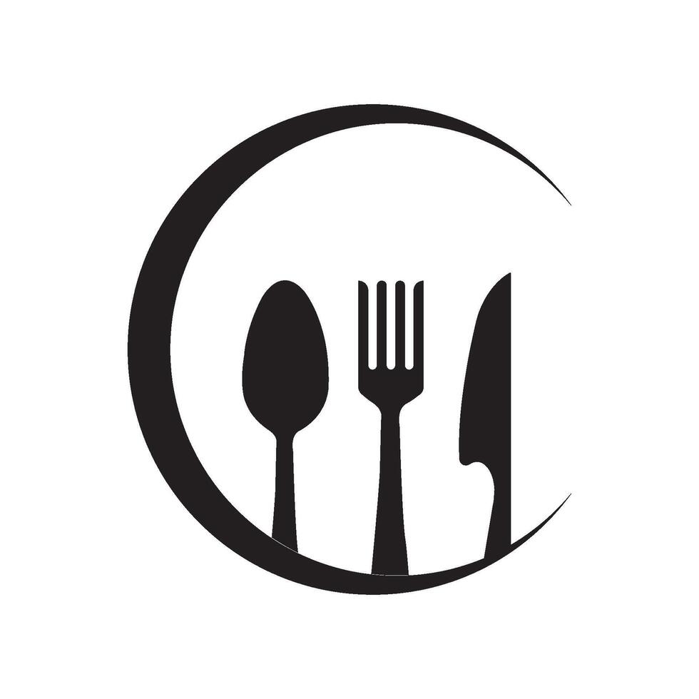 spoon, fork and knife icon vector