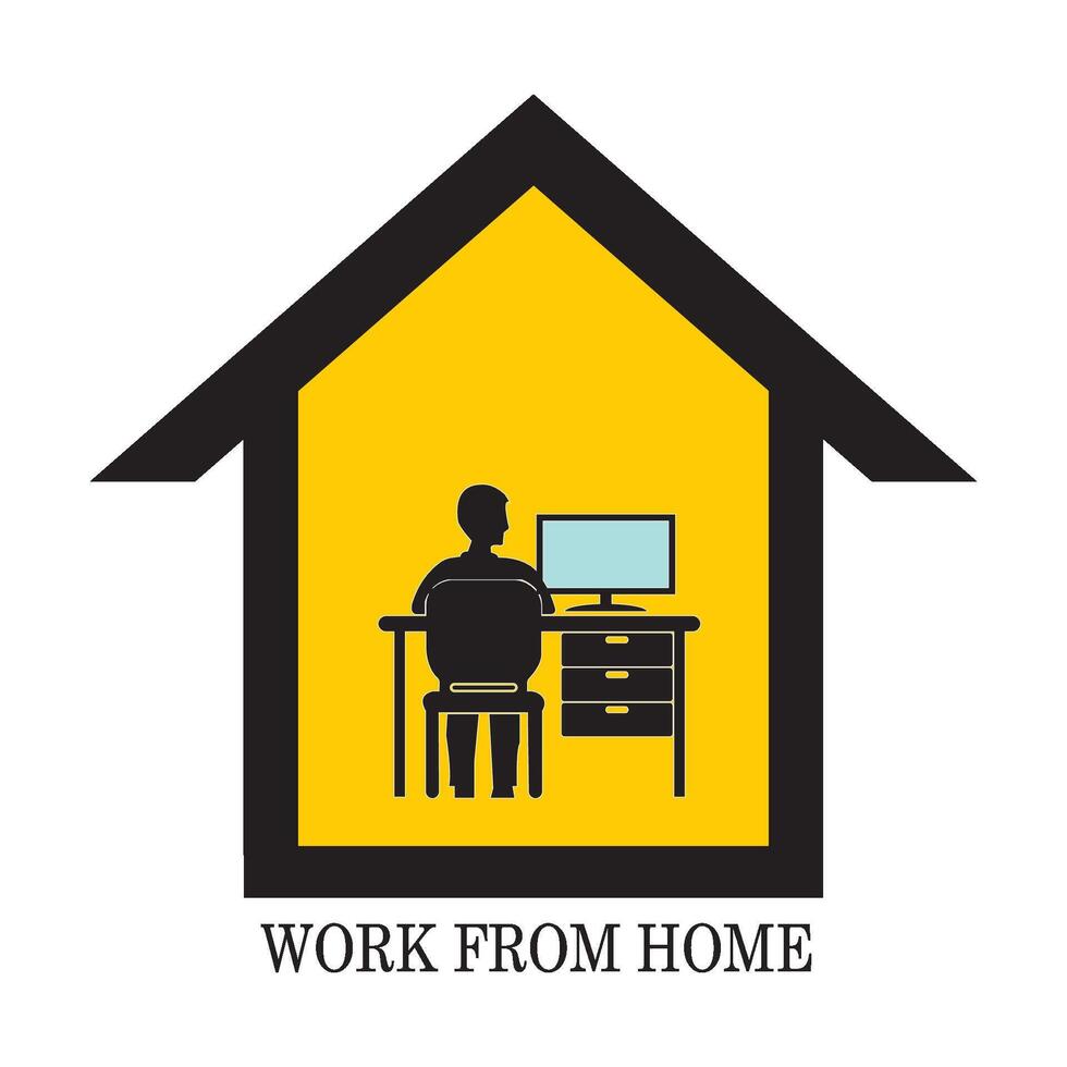 work from home logo vector