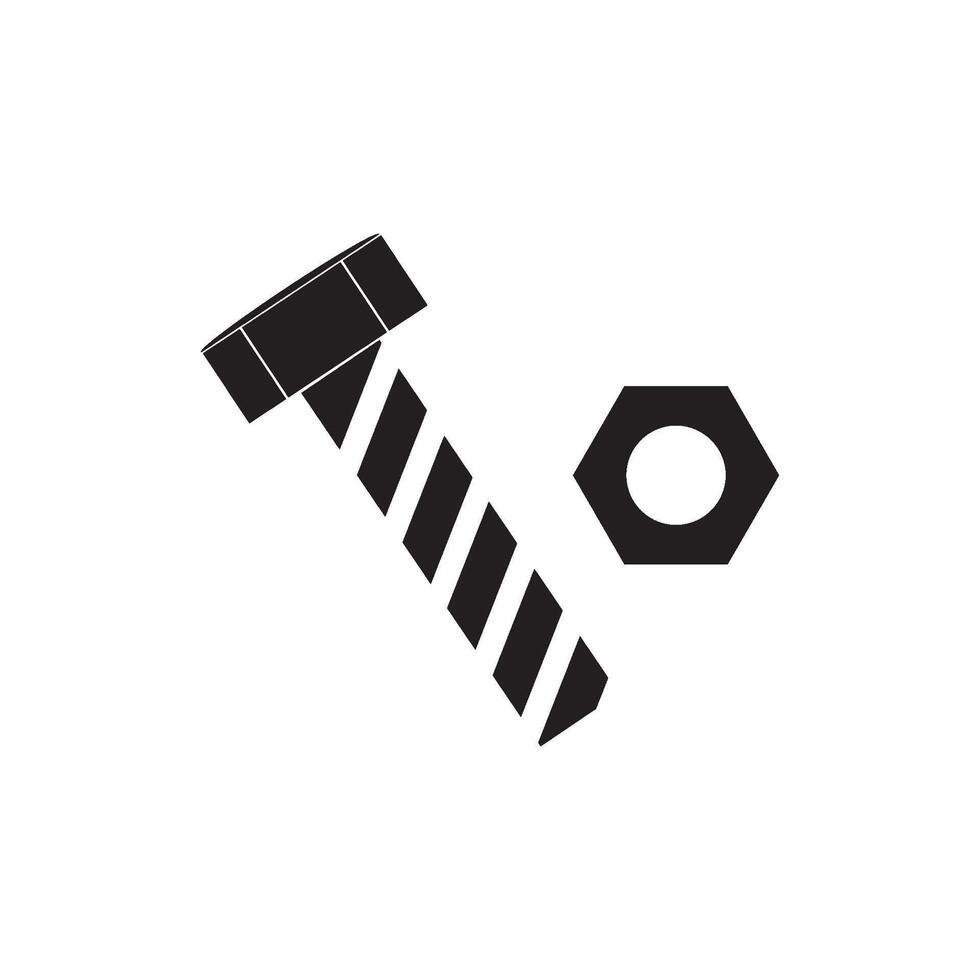 nut and bolt icon vector
