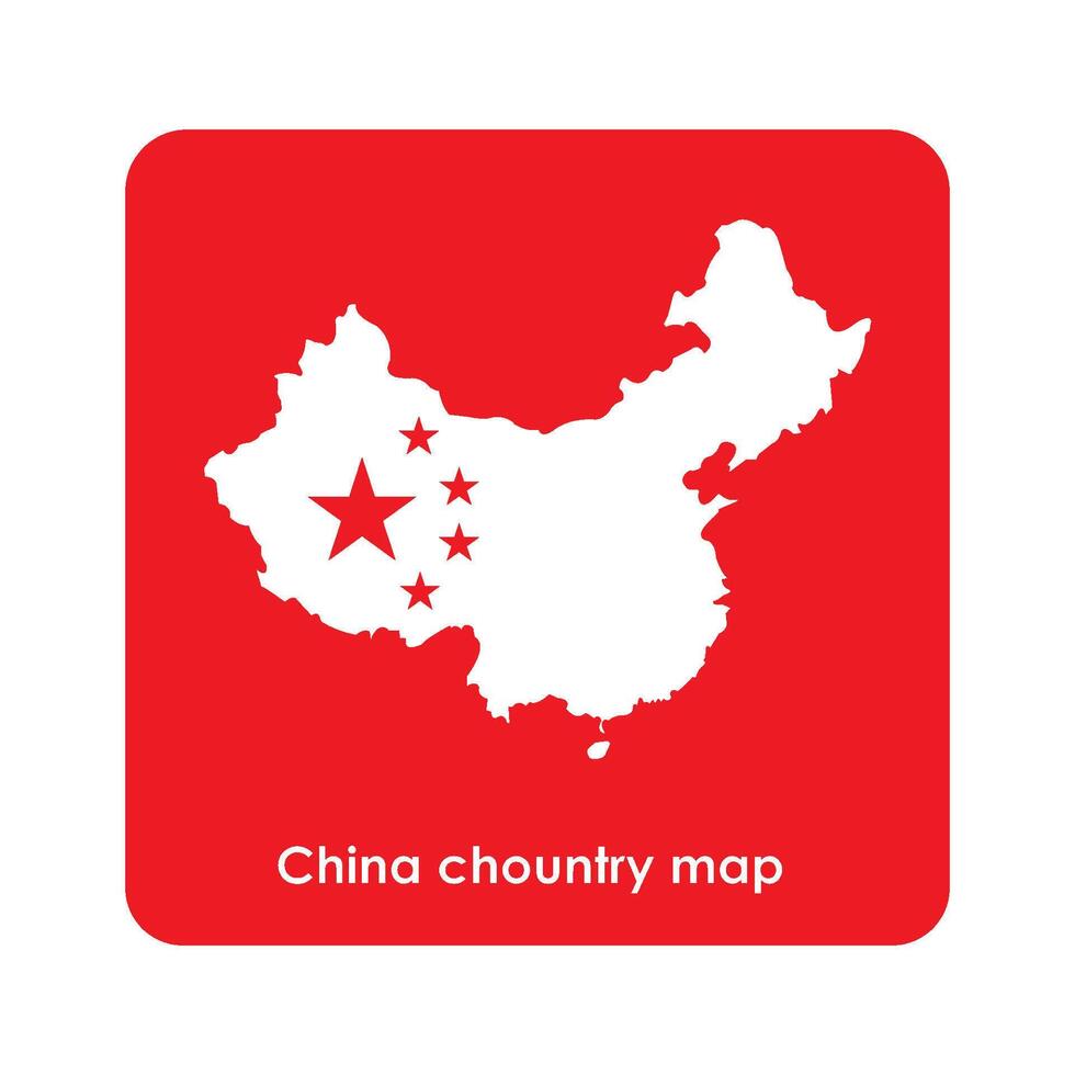 china country map icon vector