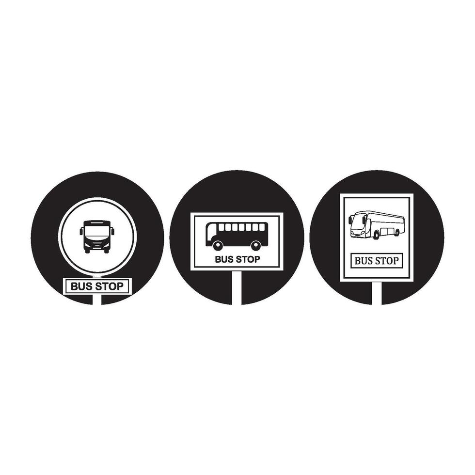 Bus stop icon vector