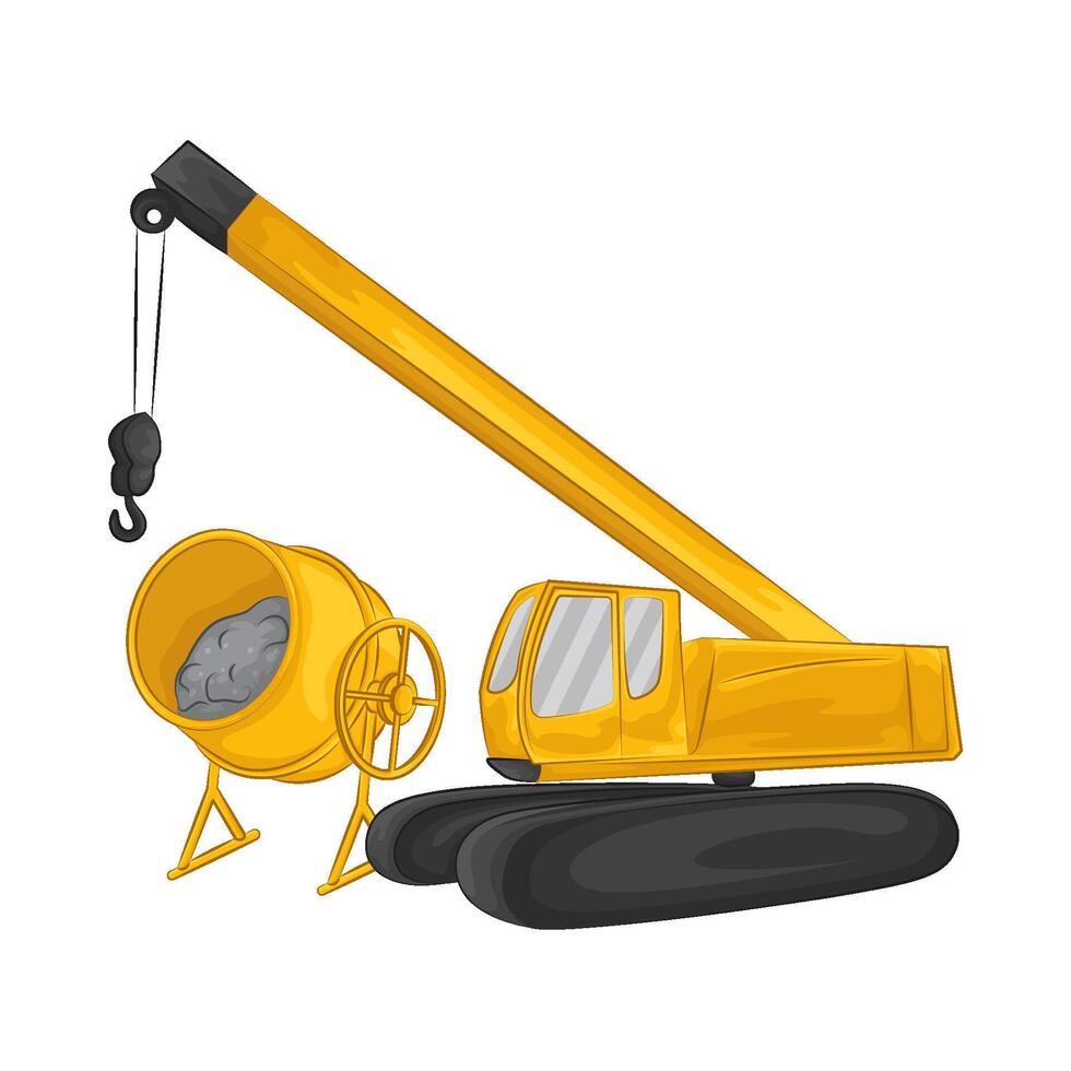 Illustration of excavator crane vector