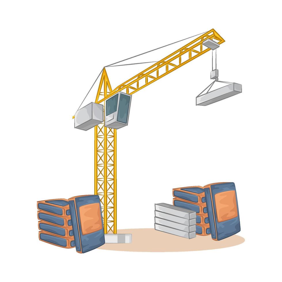 Illustration of tower crane vector