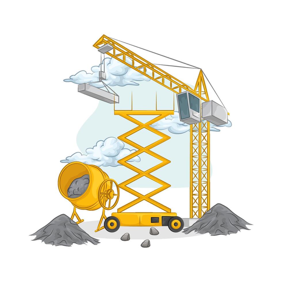 Illustration of scissor lift vector