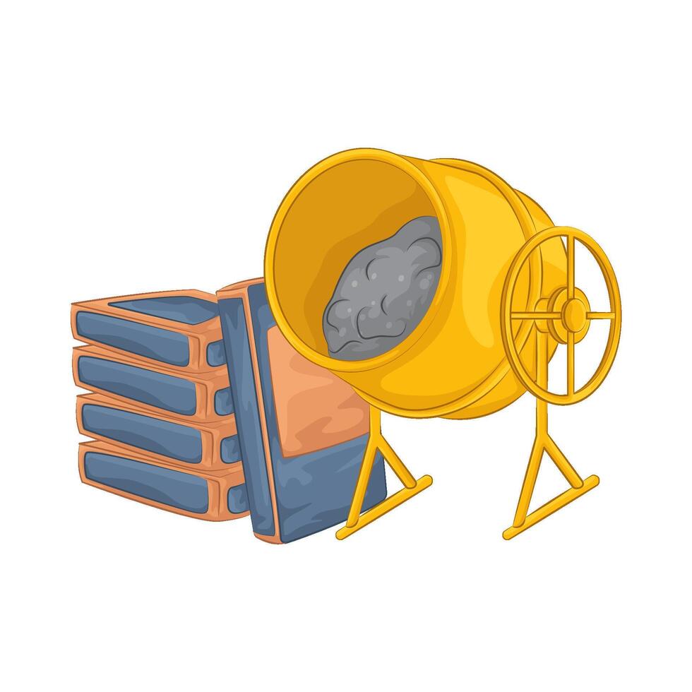 Illustration of concrete mixer vector