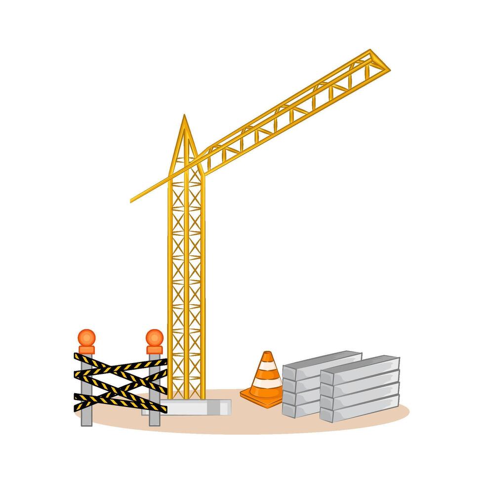 Illustration of tower crane vector