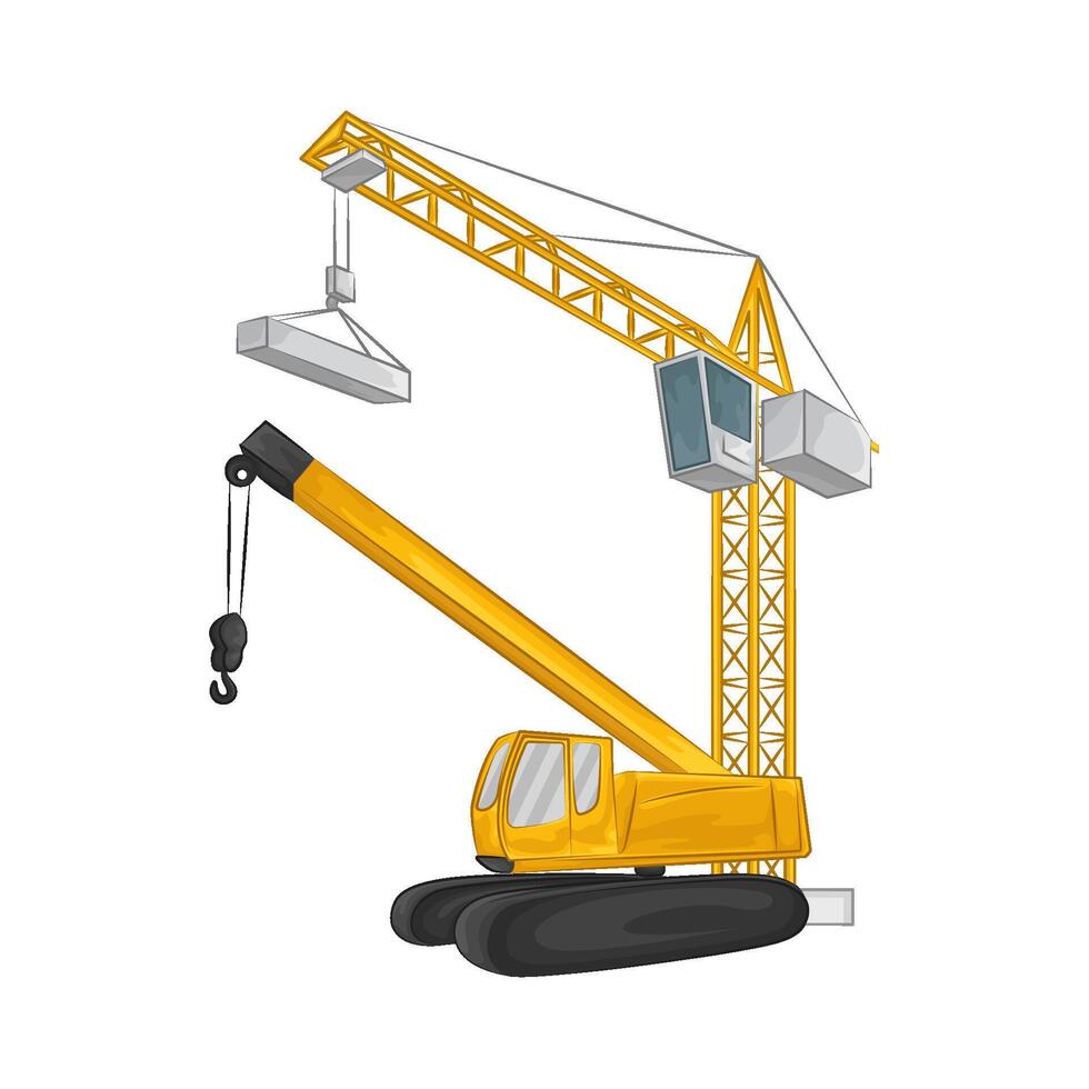 Illustration of excavator crane vector