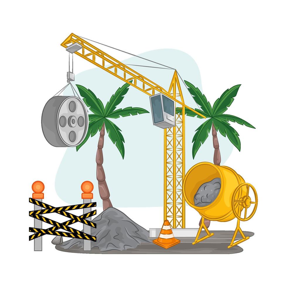 Illustration of tower crane vector