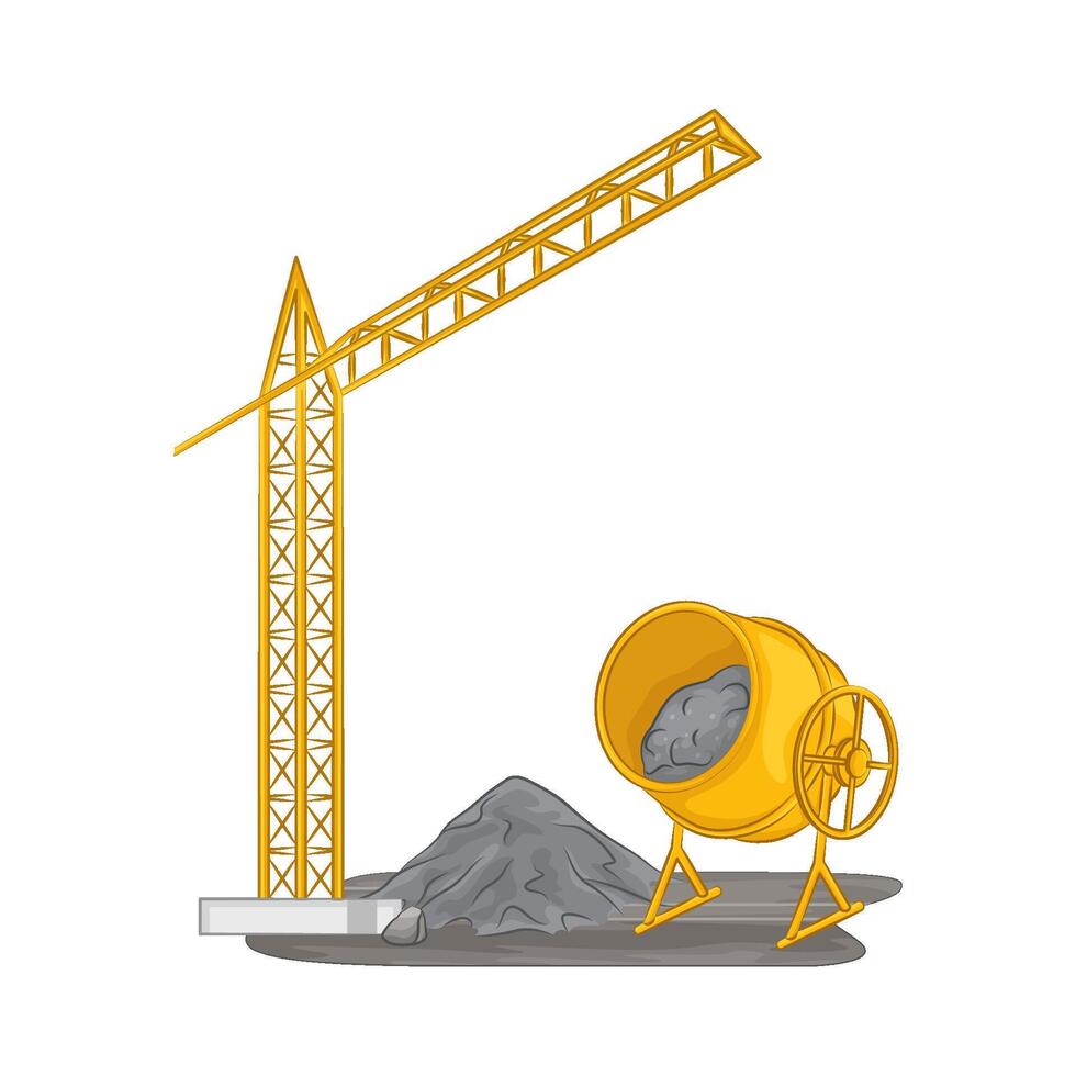 Illustration of tower crane vector