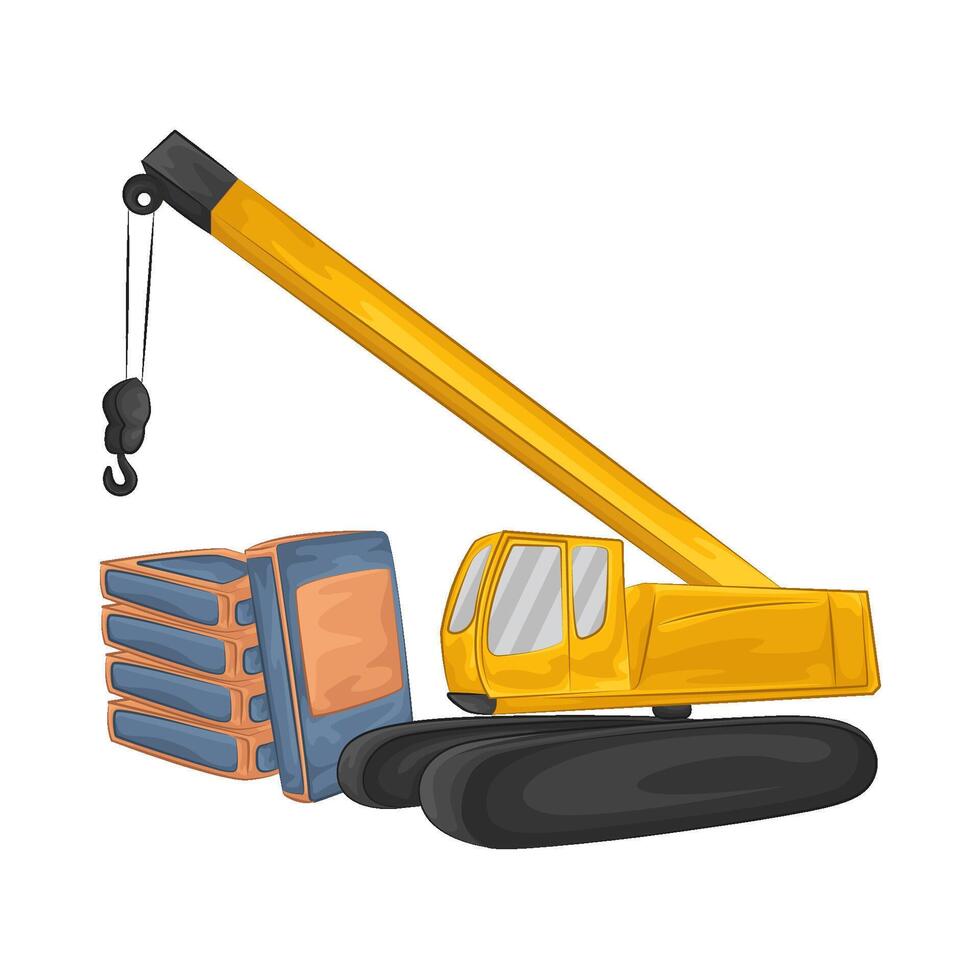Illustration of excavator crane vector