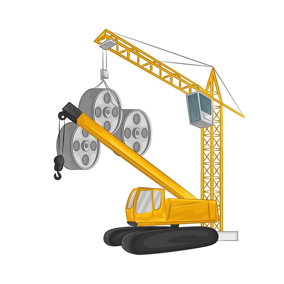 Illustration of excavator crane vector