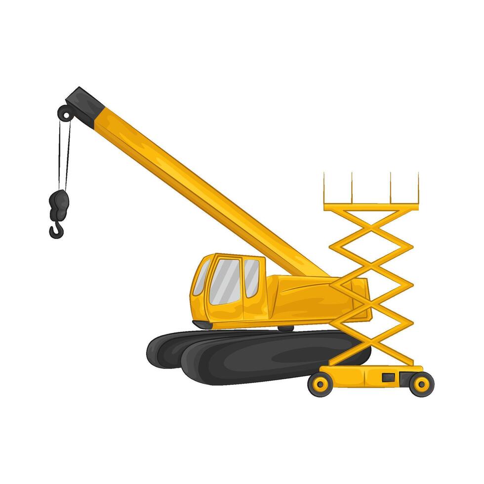 Illustration of excavator crane vector