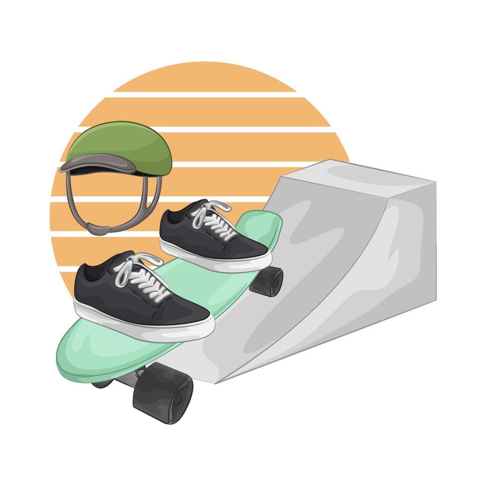 Illustration of skate park vector