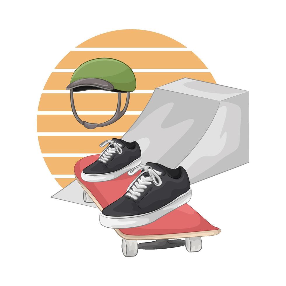 Illustration of skate park vector