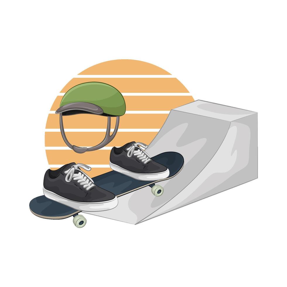 Illustration of skate park vector
