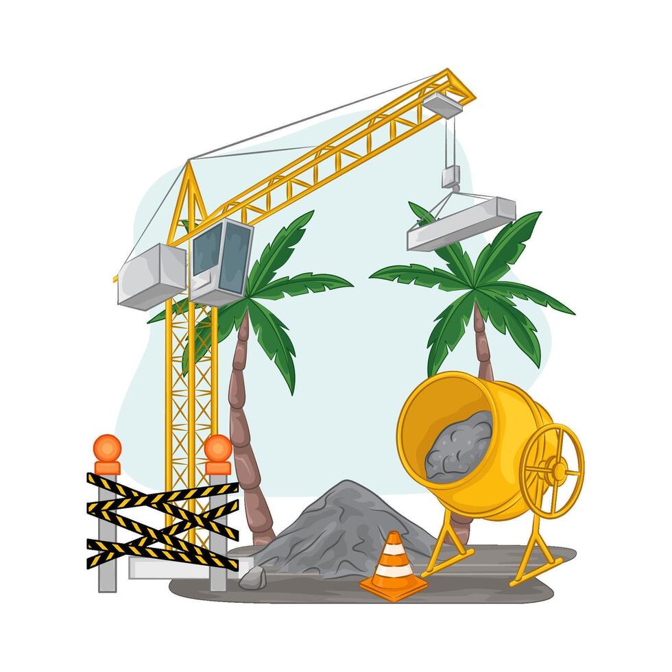 Illustration of tower crane vector