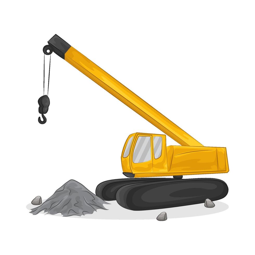 Illustration of excavator crane vector