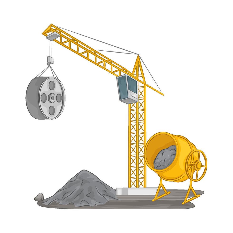 Illustration of tower crane vector