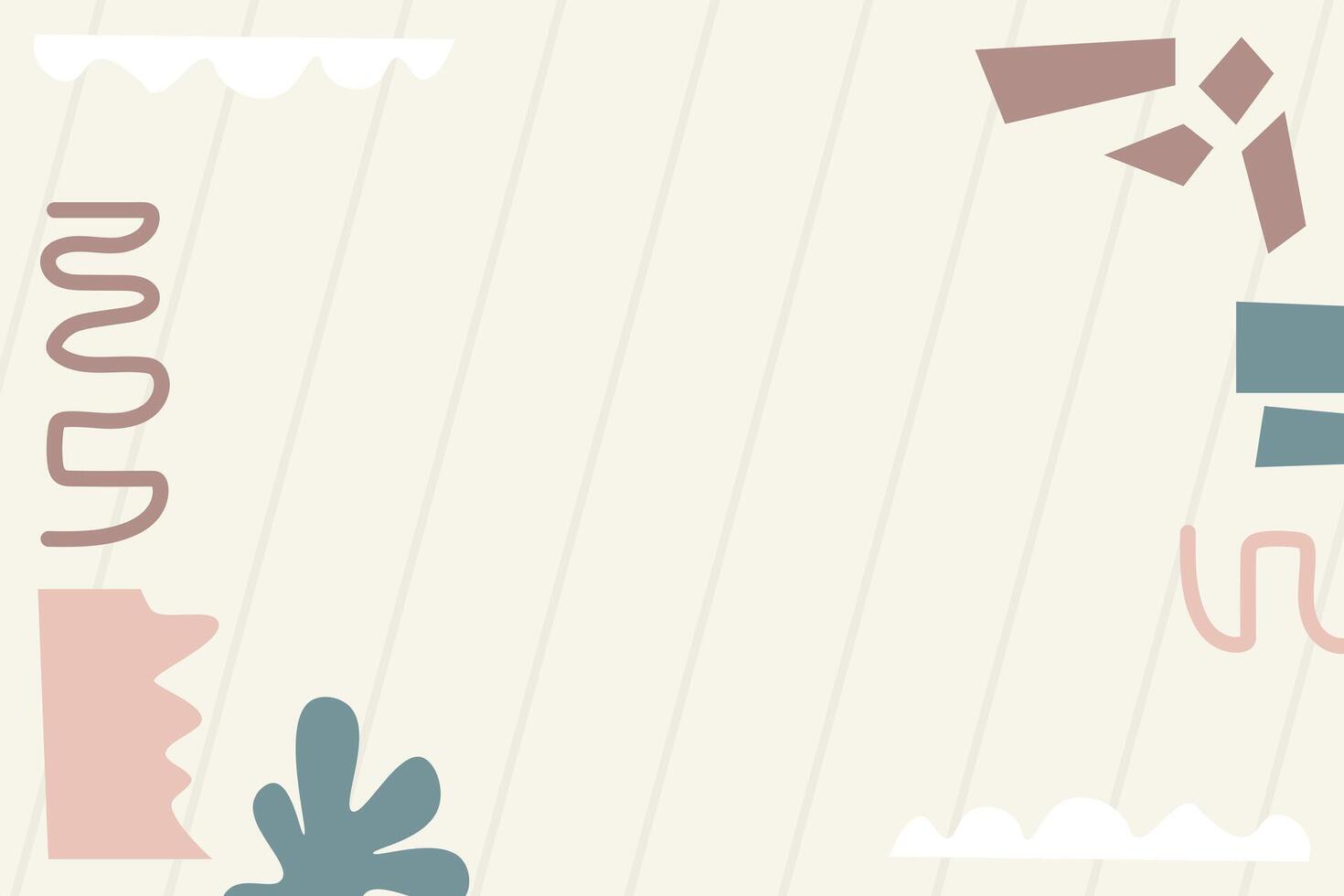 Minimal doodle frame element background template vector
