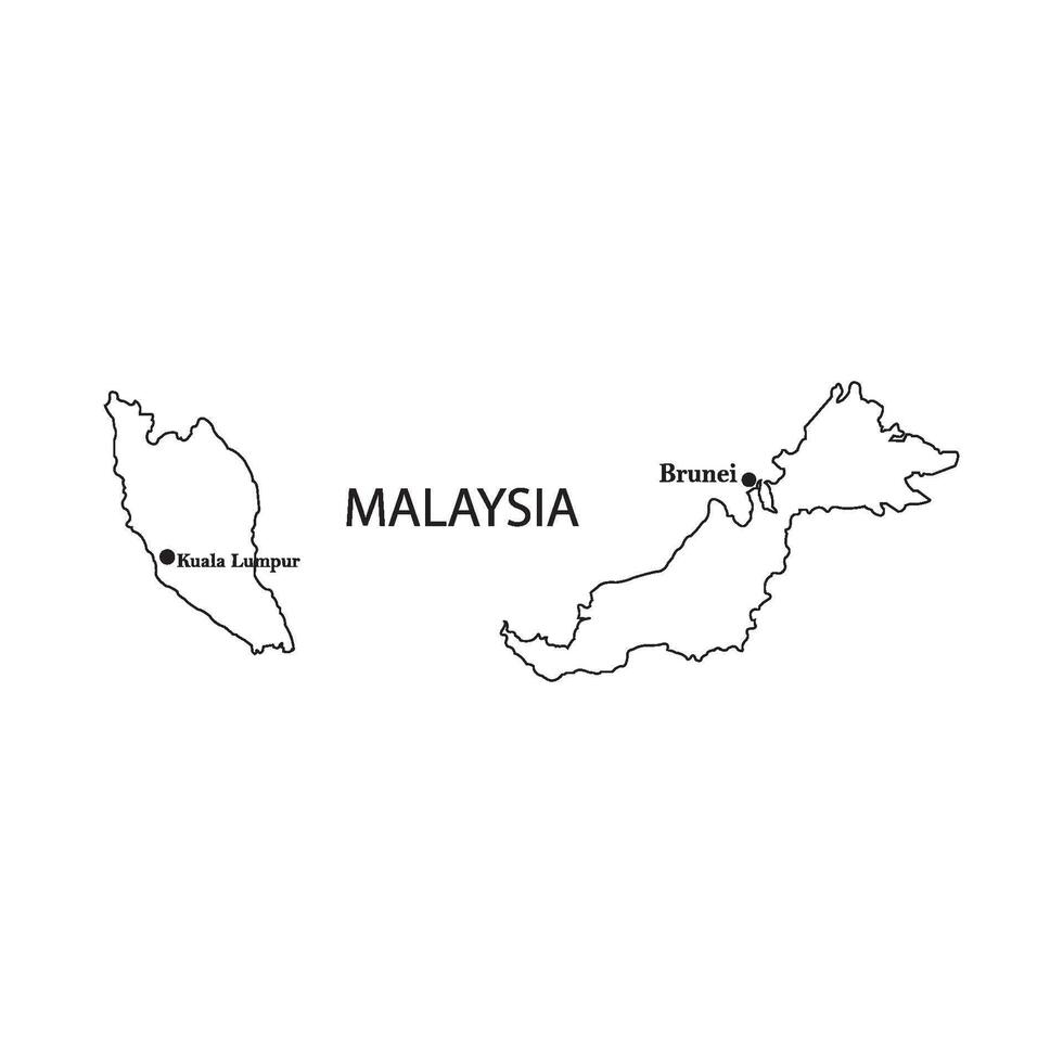 Malaysia country map icon vector