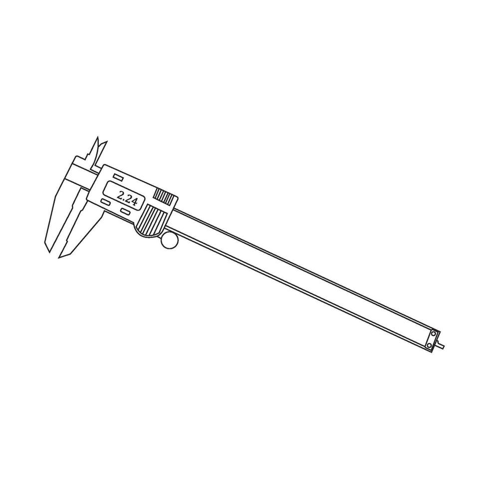manual and digital caliper icon vector