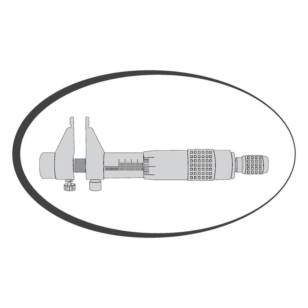 micrometer measuring instrument icon vector