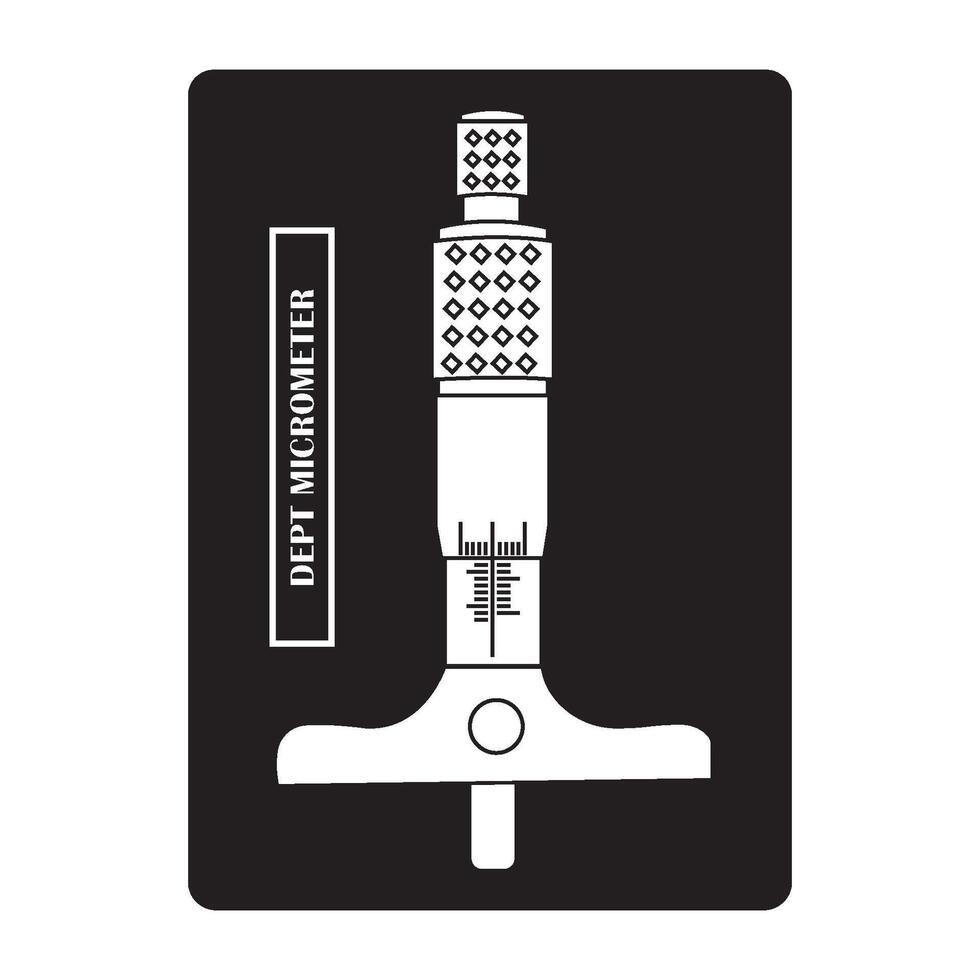 micrometer dept measuring instrument icon vector